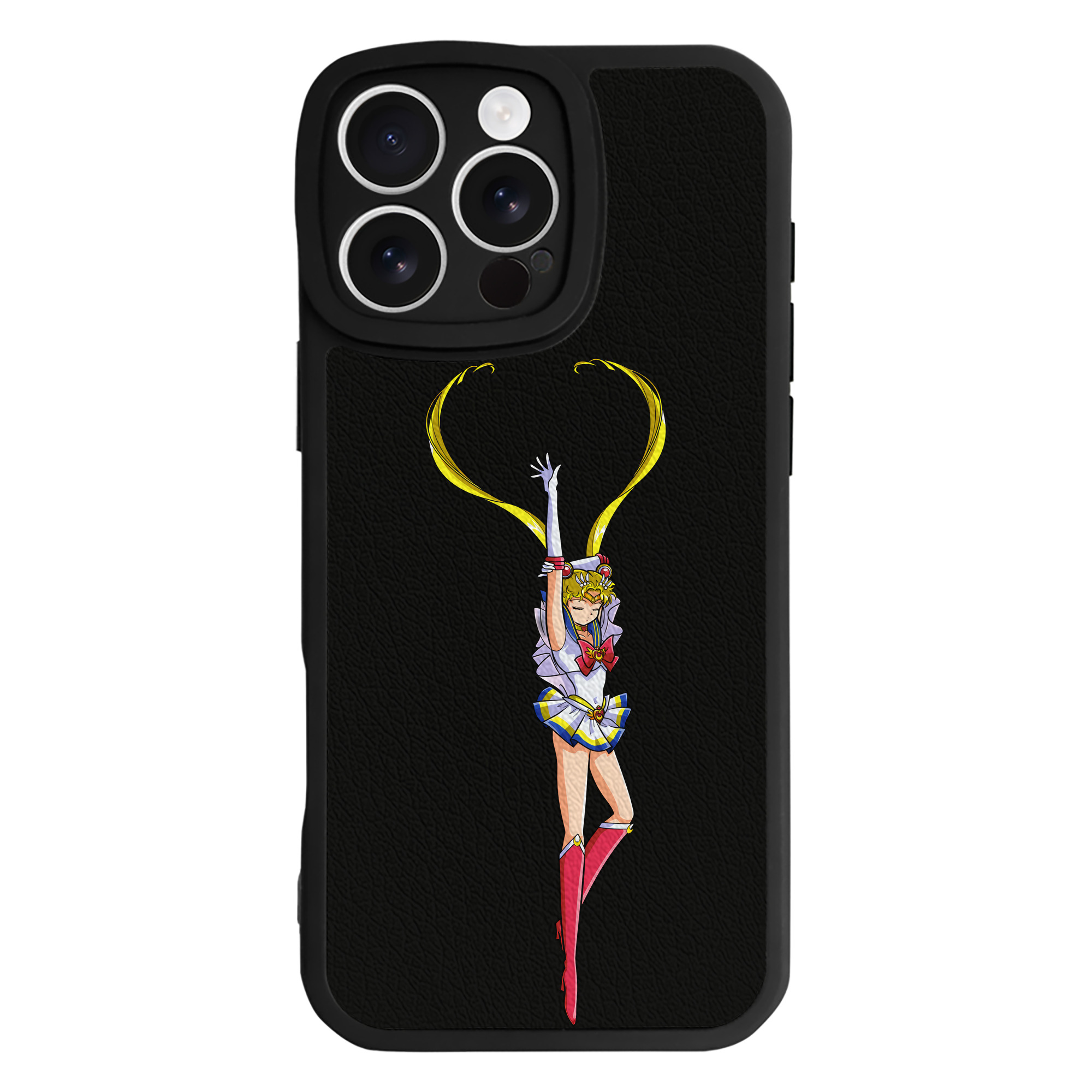 （画像用） 美少女戦士セーラームーン 月野 うさぎ つきの うさぎ Sailor Moon Tsukino Usagi 【iPhone 16シリーズ対応】シリコンスマホケース（レザー調） 材質：シリコン